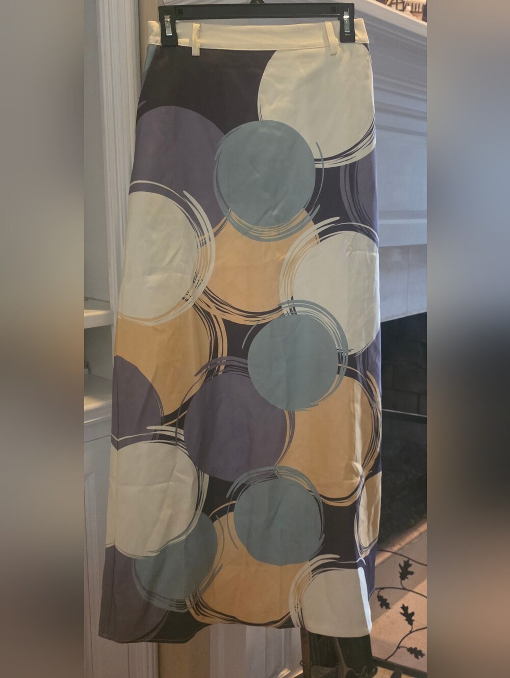 STYLEWE Maxi Skirt with Cream, Blue, Purple, and Tan Circles